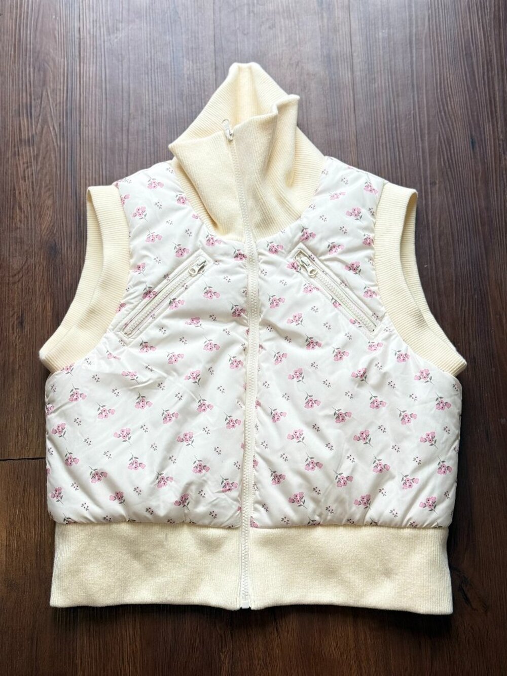 Ashley Mason Floral Puffer Vest XL Coquette Cottagecore Y2K Chic 3827